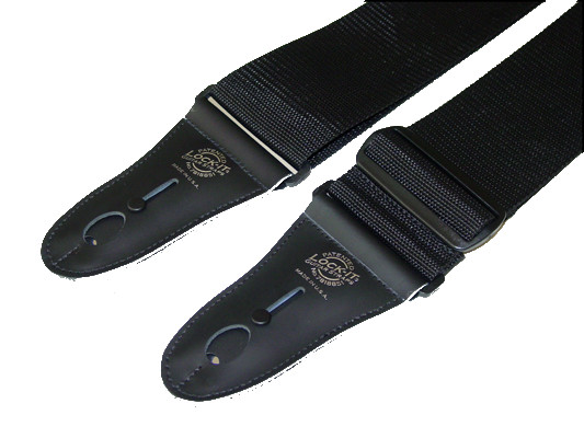 3" Black Polypro Guitar Strap with Black Locking Ends