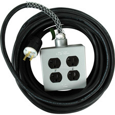 25' 15A AC Power Extension Cord with Quadbox