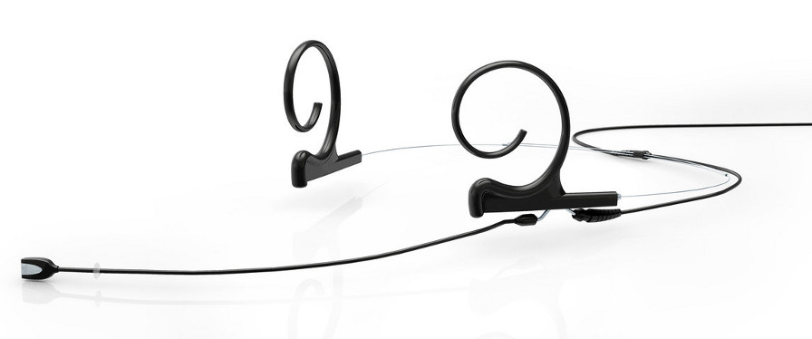 d:fine™ Omnidirectional Dual Ear Headset Microphone with Long Boom and TA4F Connector, Black