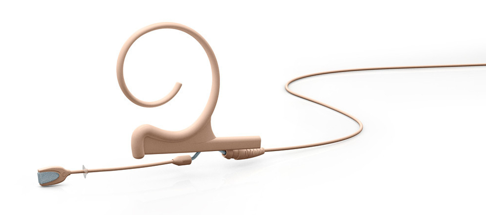 d:fine™ Omnidirectional Single-Ear Headset Microphone with Short Boom and TA4F Connector, Beige