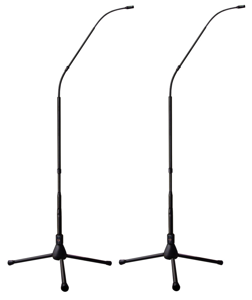 4.7ft Cardioid Matched Pair of FlexWand Microphones withTripod Bases
