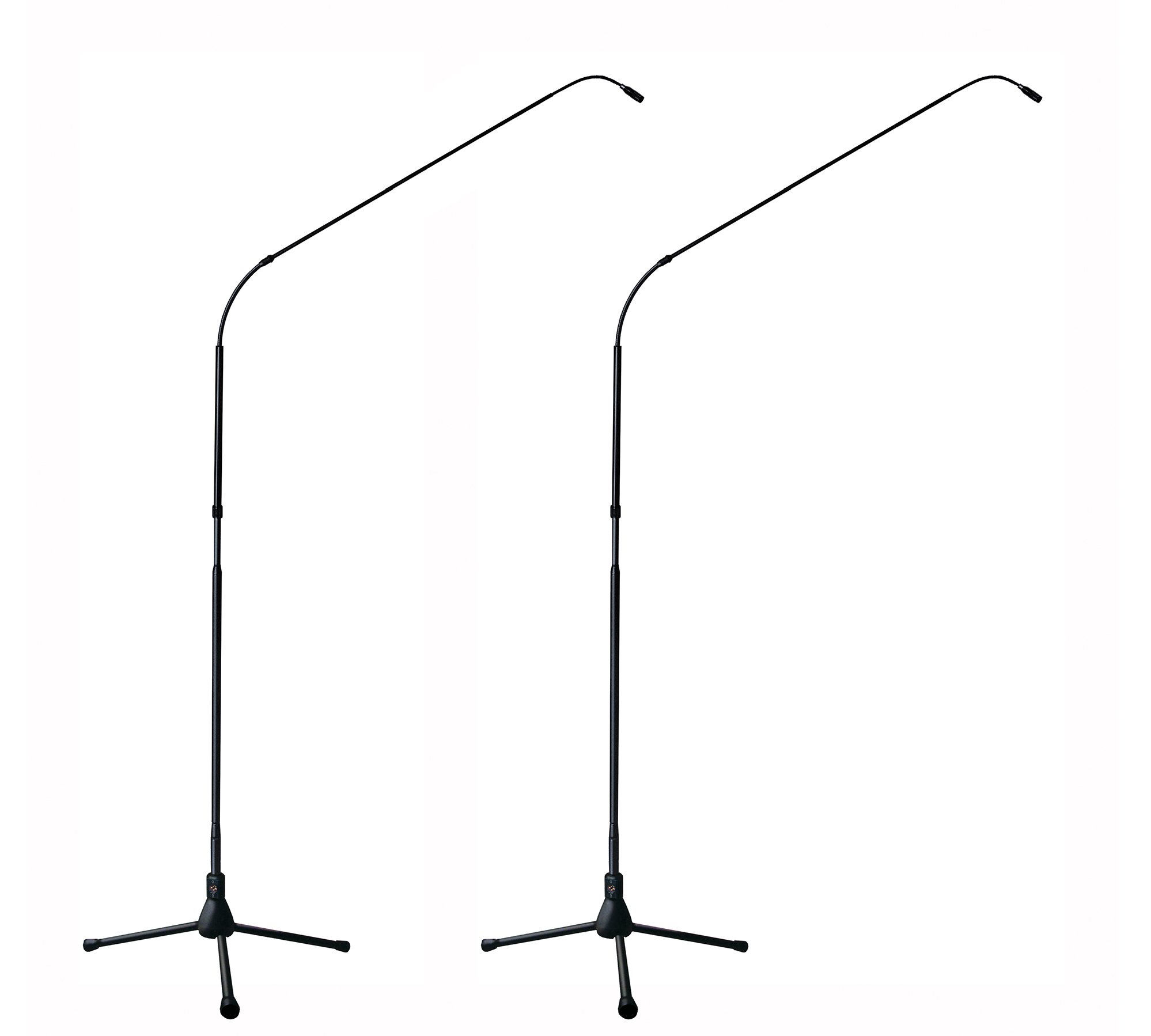 Matched Pair of FlexWand 7 ft Cardioid Microphones with Cast Iron Bases