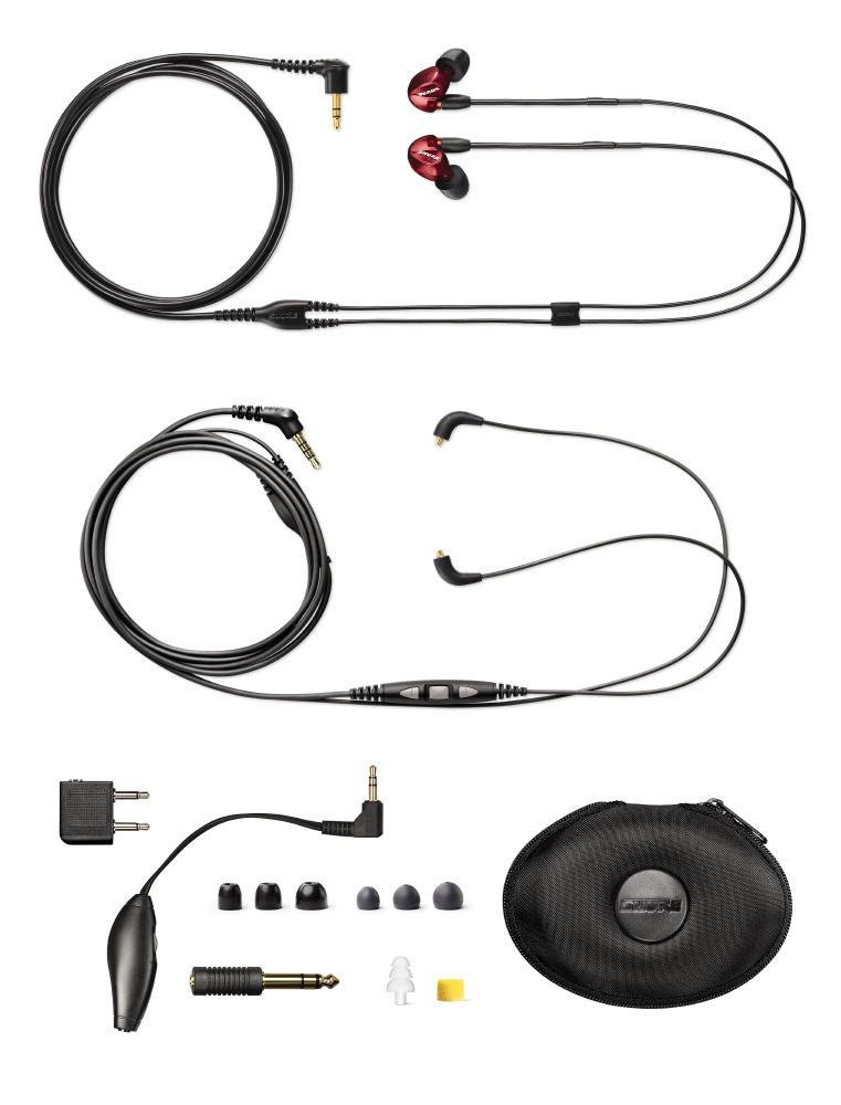 Triple-Driver Sound Isolating Earphones with Remote + Microphone in Red Finish