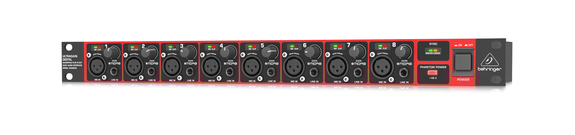 8x8 ADAT Audio Interface with Midas Preamplifiers