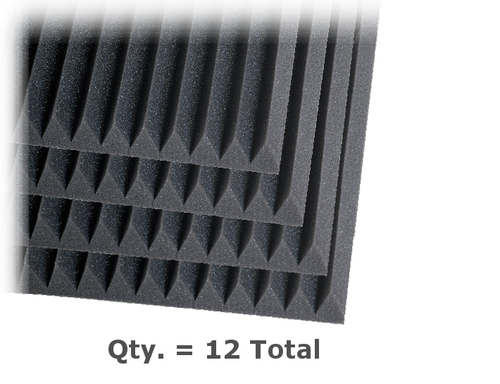 2" x 2 ft x 4 ft Studiofoam Wedge in Charcoal, Quantity 1