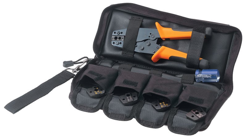 1600 Series 6-Piece Broadcast Crimp Tool and Coax Die Set Kit