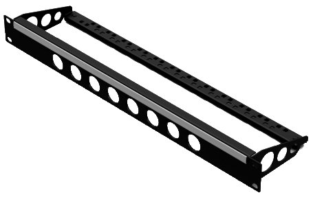 1U Rack Panel Punched for 8 D Series Connectors with Lacing Bar
