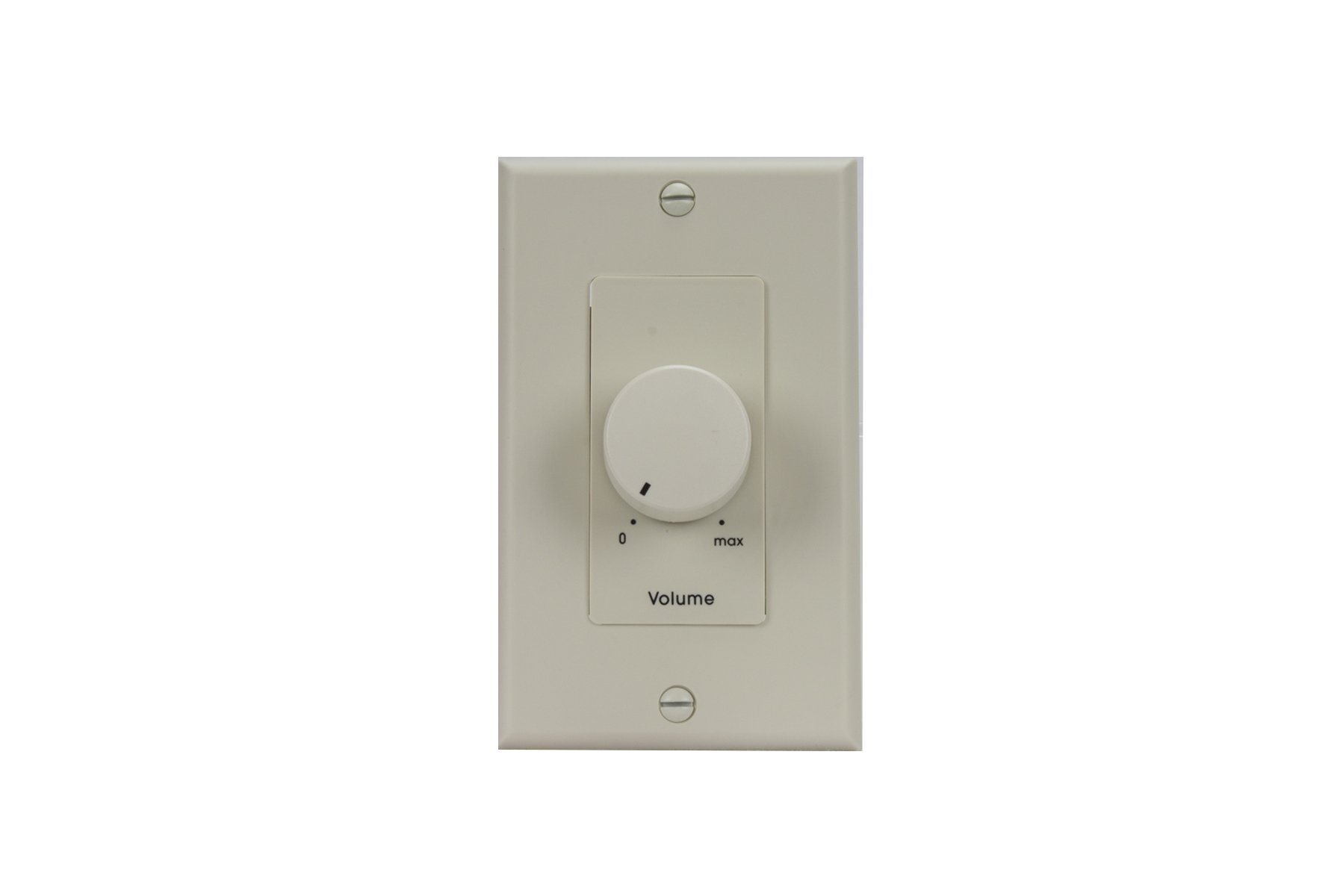 25W Volume Control Attenuator with Decora Wallplate in Almond