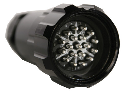 19-Pin 6-Circuit LSC19 Male Inline Connector with Crimp Termination