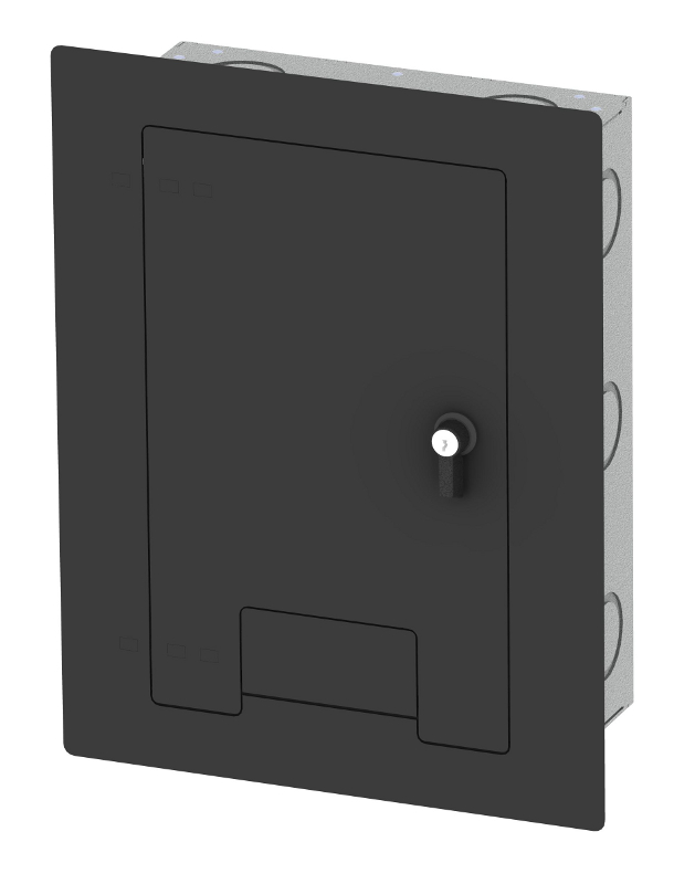 9.38" x 12.38" Back Boxes with 3 Rows of 5 XLR Holes in Black Shown
