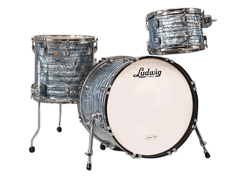 Classic Maple Downbeat 3 Piece Shell Pack in Sky Blue Pearl: 12", 14" Toms, 14"x20" Bass Drum