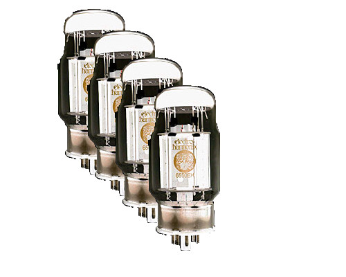 Quartet of Matched 6550 Power Vacuum Tubes