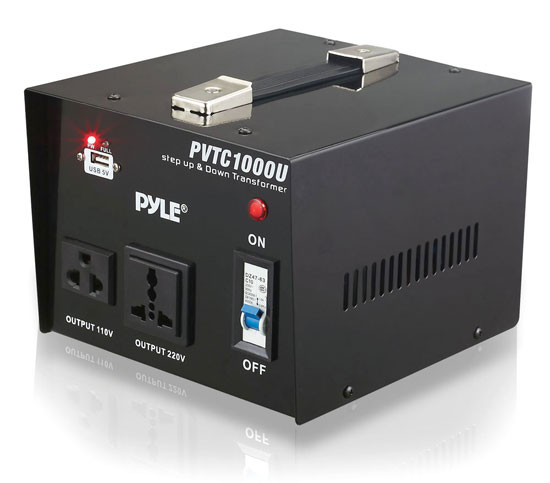 100W Step Up & Step Down Converter Transformer with USB Charging Port