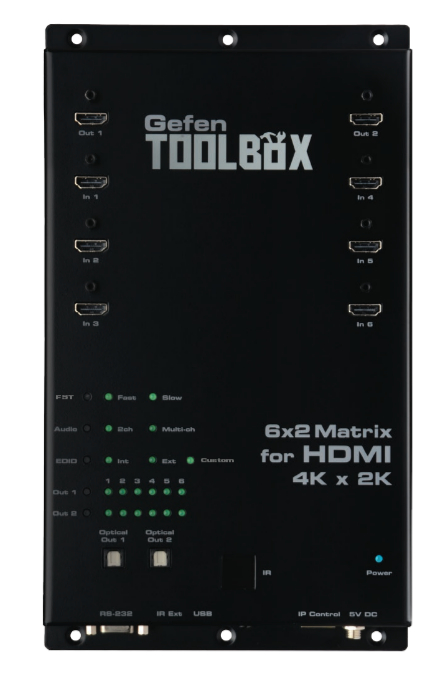 ToolBox 6x2 Matrix for HDMI with Ultra HD Support in Black