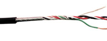 Black 4-Conductor Quadraplus Microphone Cable Per Foot