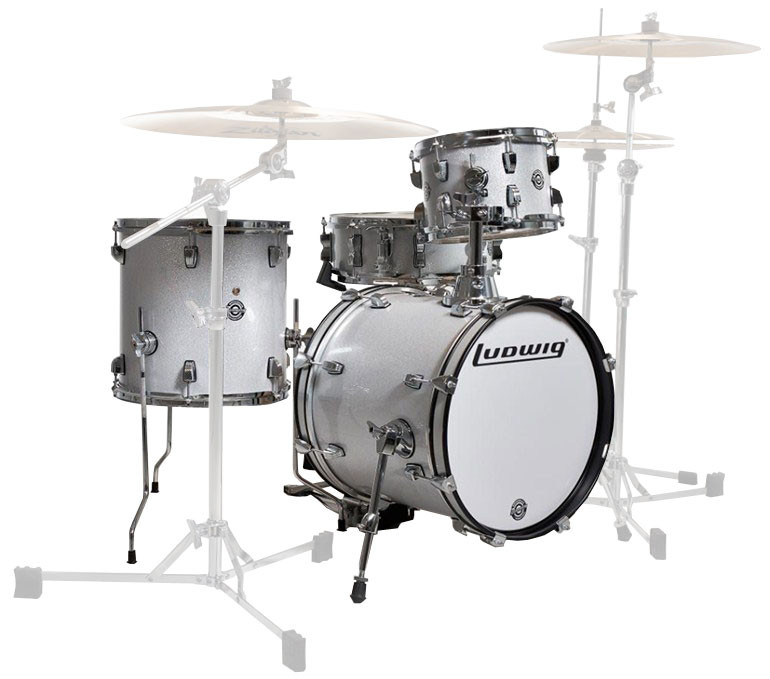 4 Piece Shell Pack in White: 10", 13" Toms, 14"x16" Bass Drum, 5x14" Snare Drum