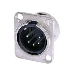 5-Pin XLR-M Panel Receptacle, Nickel Housing