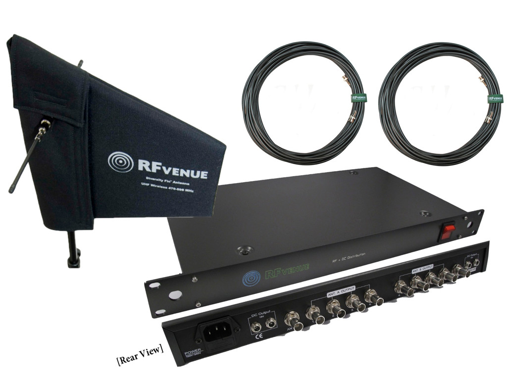 Diversity Fin and 4-Channel RF + DC Antenna Distributor Bundle Pack