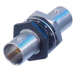 BNC Bulkhead Jack, 75 Ohm, Feed-Through, Isolated (Silver)
