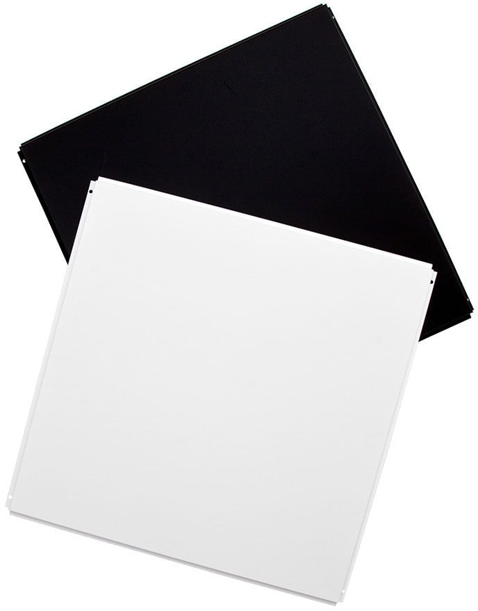 Ten Silk Metal Ceiling Tiles in White
