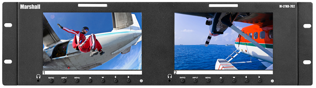 Dual 7" Rackmountable 1024 x 600 LCD Display