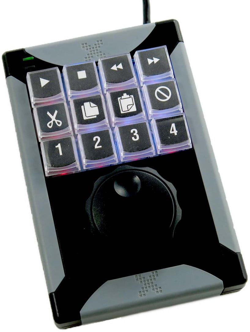 12-Key Programmable USB Keypad with Jog/Shuttle Control Wheel