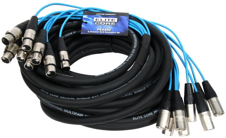 50 ft 8 Channel Fan to Fan XLR Extension Snake