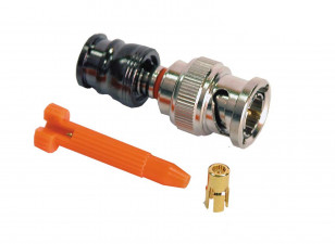 Mini-High Resolution Stranded BNC Plug for Single or Dual-Shielded Formats