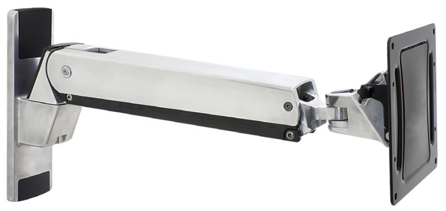 Interactive TV Wall Mount in Polished Aluminum with Black Trim