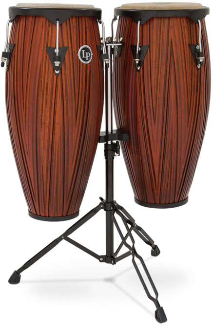 City Series Carved Mango Wood Congas with Stand
