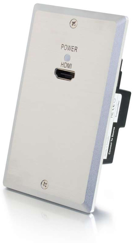 Single Gang HDMI Over Cat5 Extender Wall Plate Transmitter in Aluminum