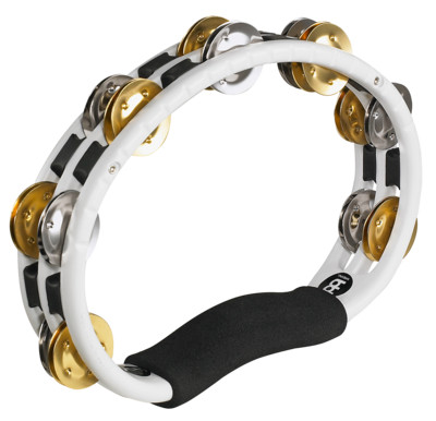 Handheld Recording Combo ABS Tambourine with 2 Rows of Dual Alloy Jingles