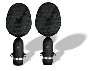 Matched Stereo Pair of Bidirectional Microphones with Stand Adapters and Case
