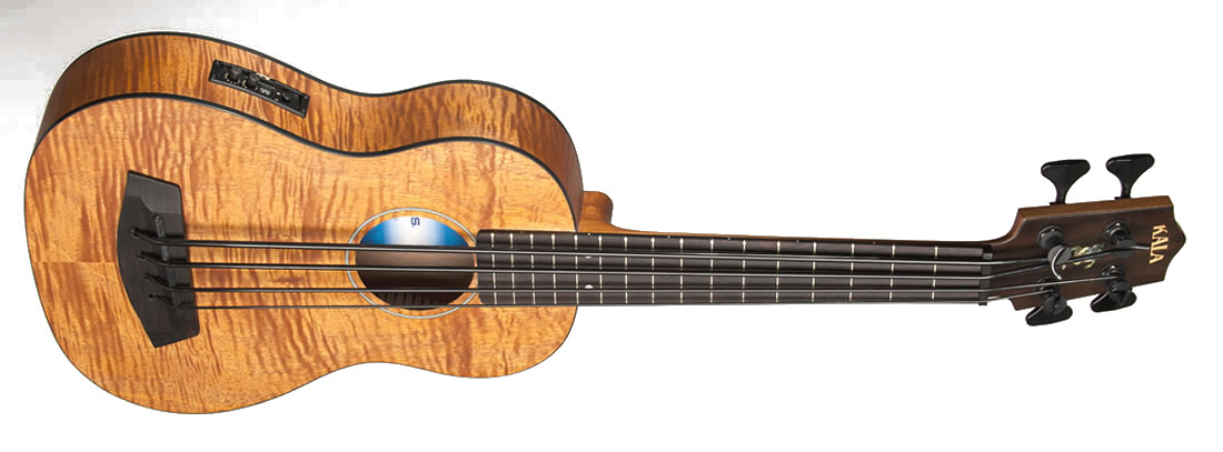 Exotic Mahogany Fretted Bass Ukulele with Case