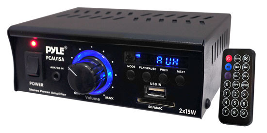 2x15W Stereo Power Amplifier with USB/SD Card Reader