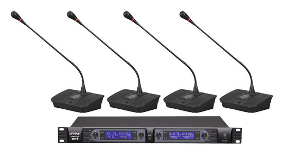 4-Ch Desktop UHF Wireless Microphone System