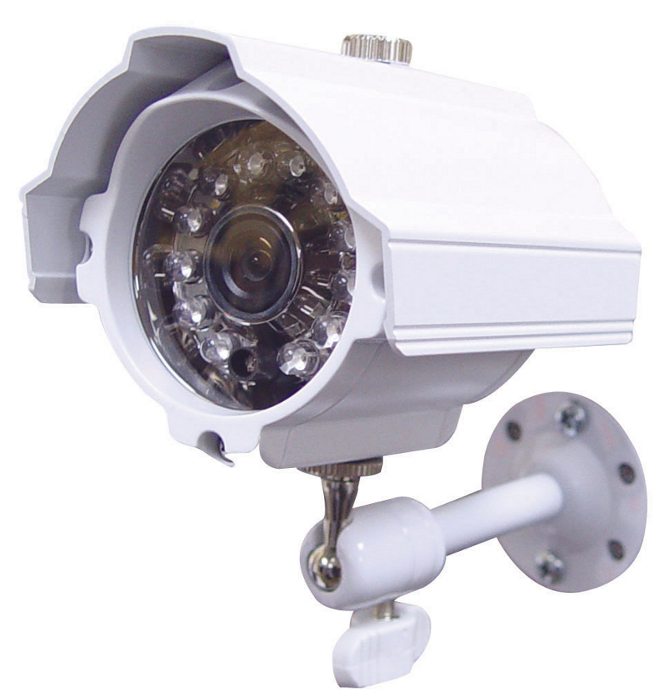 Weather Resistant Day-Night Color Security Camera with Built-In IR LEDS and 6mm Lens in White