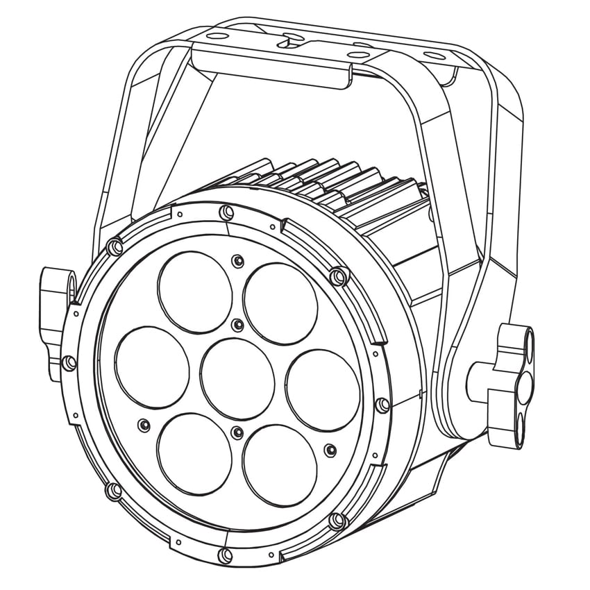 LED Par Fixture with 7x12W RGBAW+UV LEDs