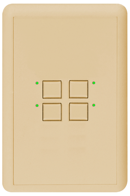 Mystique Series 2-Wire 4-Button CueStation in Black with RGB LED Indicators