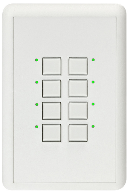 Mystique Series 2-Wire 8-Button CueStation in Black with Red LED Indicators