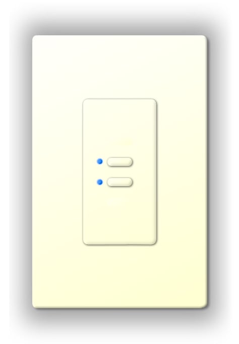 Ultra Series Digital 5-Wire 2 Button Station in White with Blue LED Indicators