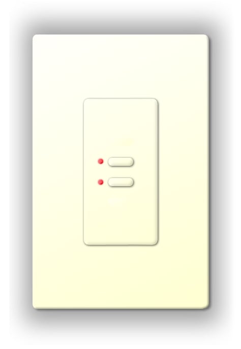 Ultra Series Digital 5-Wire 2 Button Station in White with Red LED Indicators