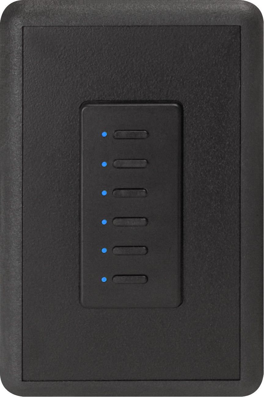 Ultra Series Digital 2-Wire 6 Button Station in Black with Blue LED Indicators