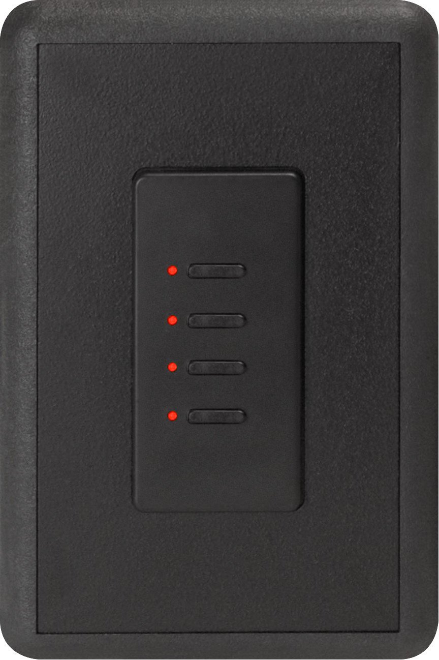 Ultra Series Digital 2-Wire 4 Button Station in Black with Red LED Indicators