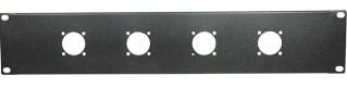 2RU Flanged Rack Panel, Pre-Punched for 4 NL8 Connectors