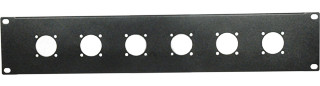 2RU Flanged Rack Panel, Pre-Punched for 6 NL8 Connectors