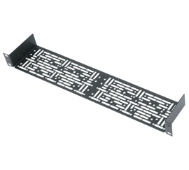 1 RU 3.5" D Universal Rack Shelf with 3 Partial Blank Panels and Hardware