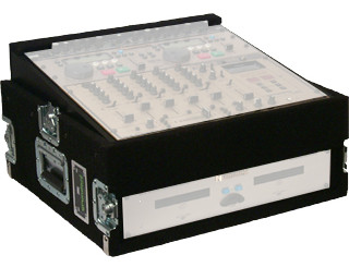 Top Load Carpeted Rack Case, 10 Space Slant Top, 2 Space Bottom