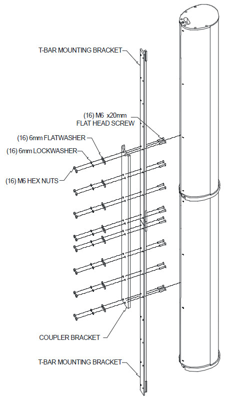 Coupler Bracket in Black for ENTASYS Column Line Array System
