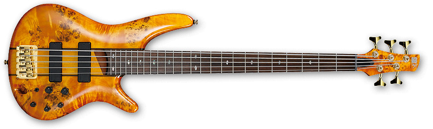Amber Bubinga/Mahogany SR Series 5-String Electric Bass